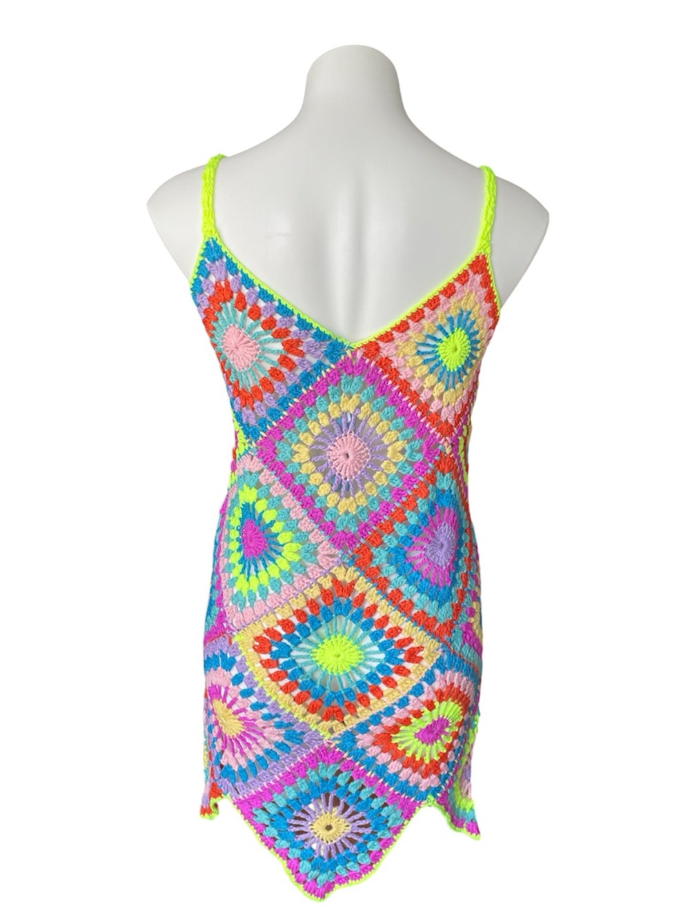 Multicolor Crochet Swim Coverup Dress - Picture 2 of 12